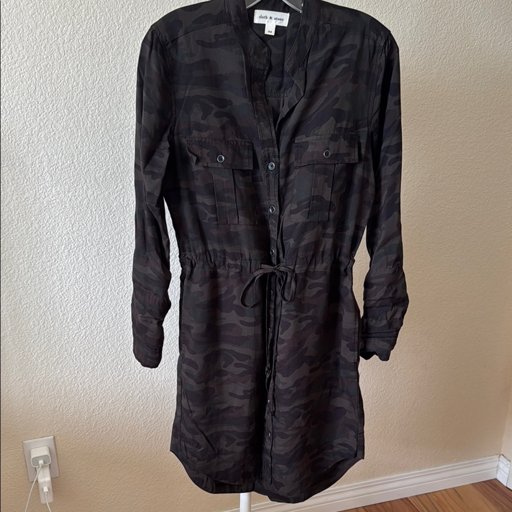 cloth & stone Anthropology Camo Shirt Dress